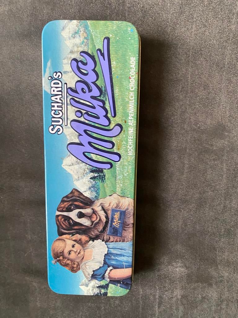 Vintage Suchard Milka blik - Alpenmelk Chocolade, Verzamelen, Blikken, Ophalen of Verzenden, Gebruikt, Overige, Overige merken