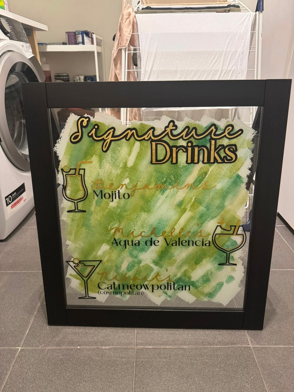 Signature welkom / menu-bord (bruiloft of feest), Ophalen, Zo goed als nieuw, Minder dan 100 cm, Rechthoekig