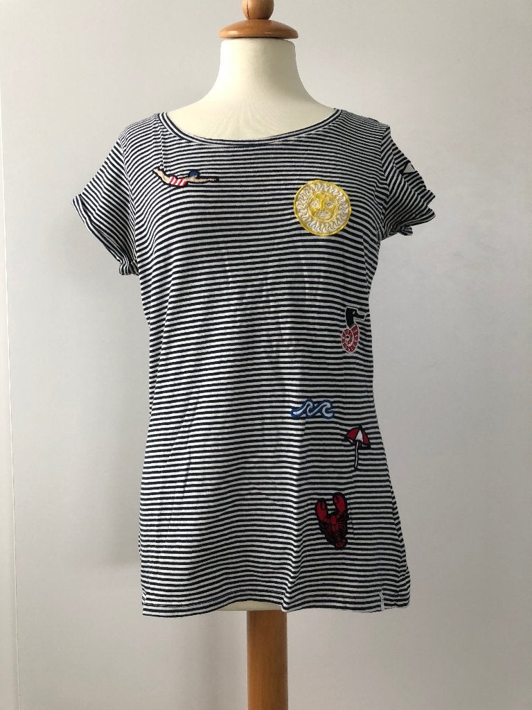 Blauw wit gestreept t-shirt maat S., Kleding | Dames, Blauw, Nieuw, Ophalen of Verzenden, Korte mouw
