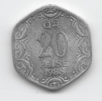 India 20 paise 1988 KM# 44, Postzegels en Munten, Verzenden, Zuid-Azië, Losse munt