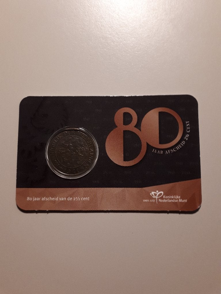Historische coincard KNM: afscheid 2,5 cent 1941 (CIRC), Verzenden, Koningin Wilhelmina, Overige waardes