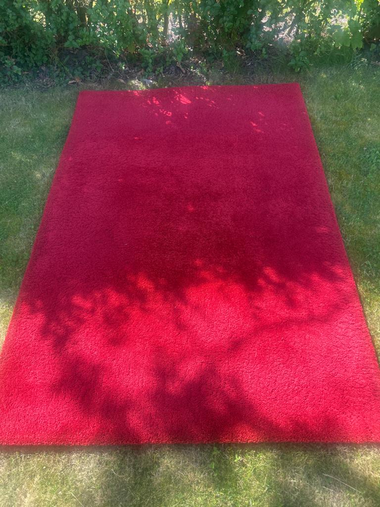 Rood vloerkleed IKEA ÅDUM - 133x195 cm, Ophalen, 100 tot 150 cm, Zo goed als nieuw, 150 tot 200 cm