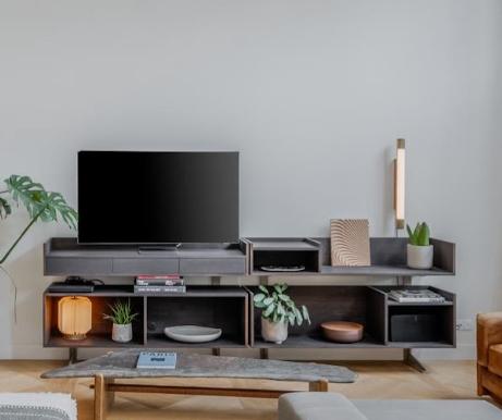tv meubel, Ophalen, Modern Italiaans, 150 tot 200 cm, Zo goed als nieuw