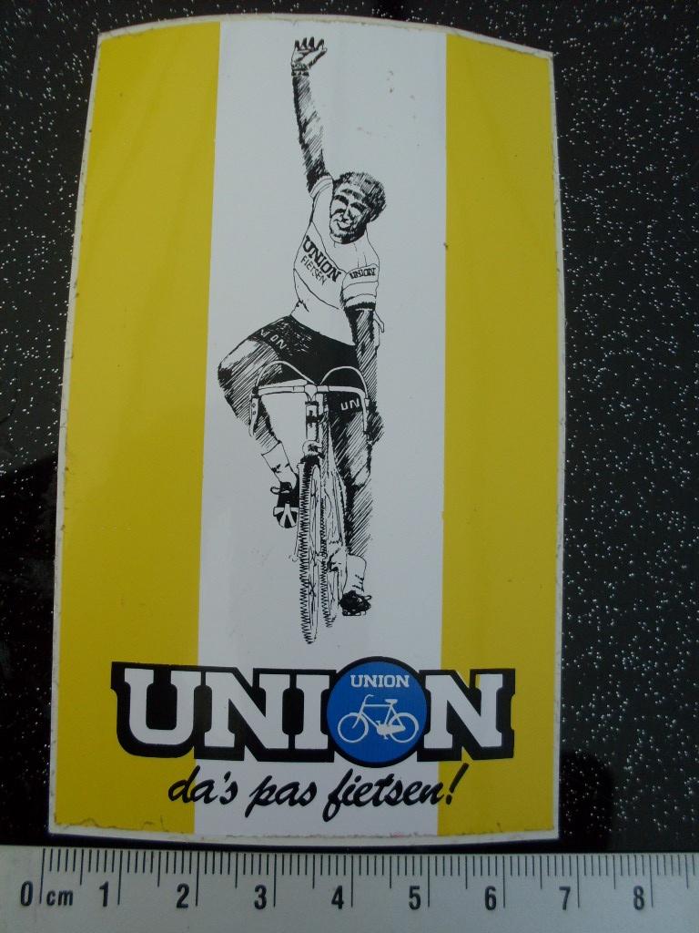 sticker union logo wielrenfietsen racefietsen winnaar, Verzenden, Zo goed als nieuw, Merk