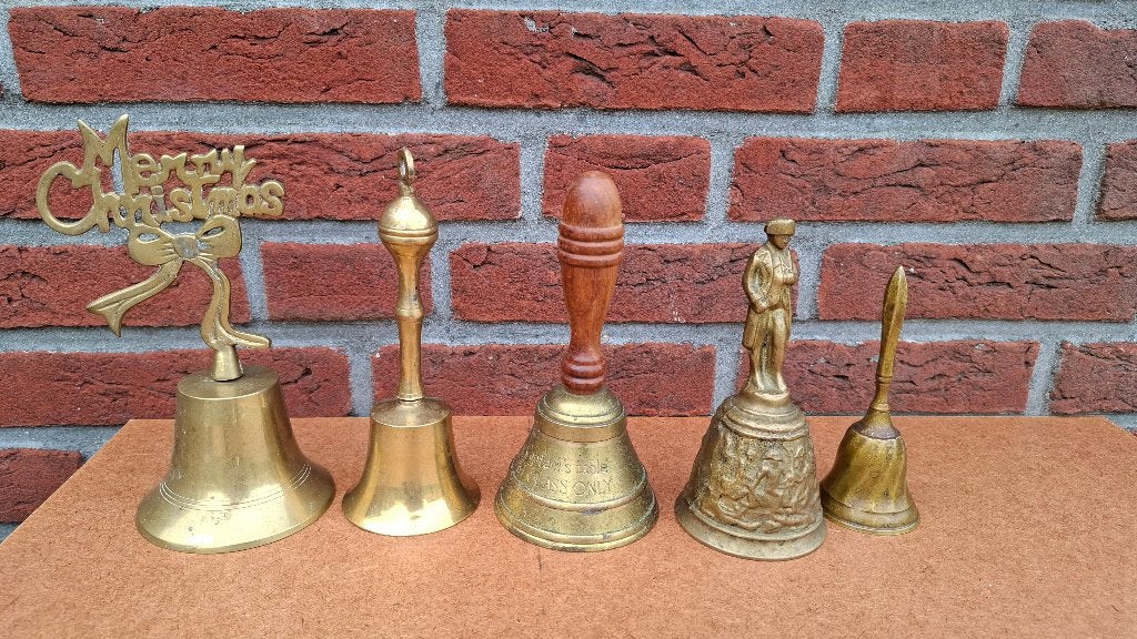 Tafelbellen brons / messing, Ophalen of Verzenden, Brons