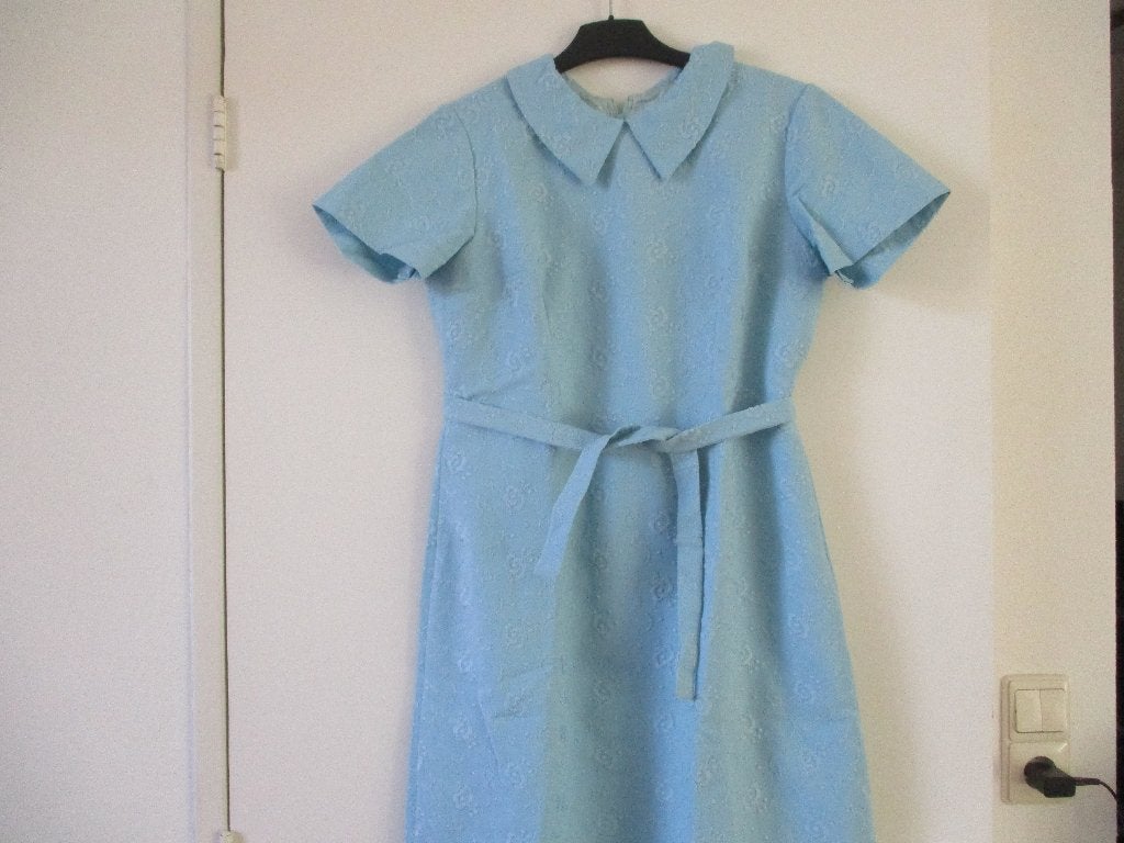Lichtblauwe jr 60 Damesjurk, Maat 38/40 (M), Blauw, Ophalen of Verzenden, Zo goed als nieuw
