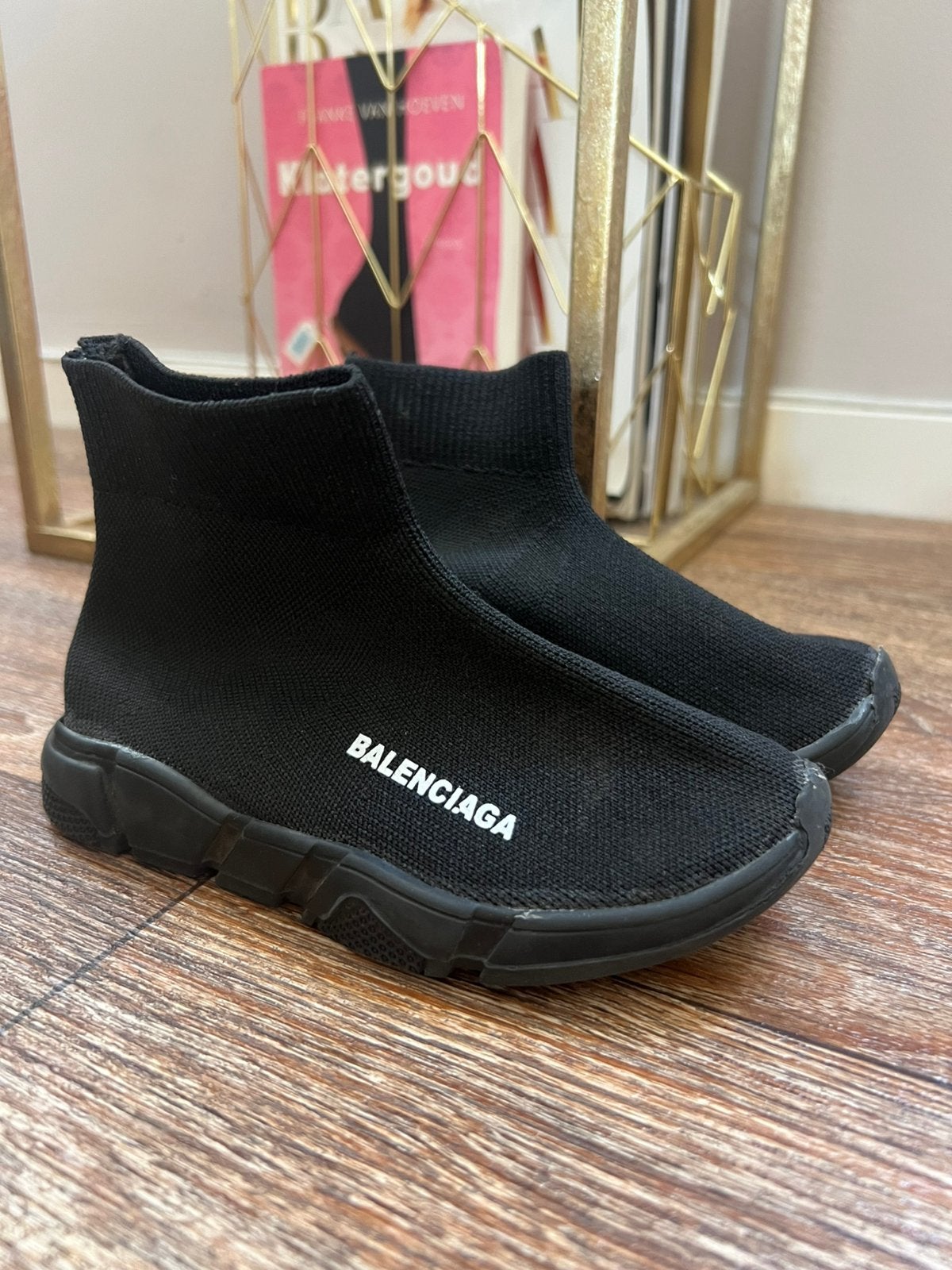 Zwarte schoenen - Balenciaga maat 26, Kinderen en Baby's, Ophalen of Verzenden, Zo goed als nieuw, Schoenen