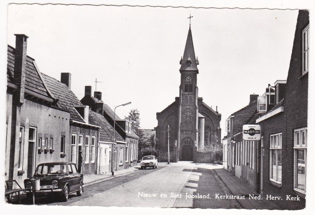 Nieuw en Sint Joosland Kerkstraat Ned Herv kerk - Oude Auto, Verzenden, 1960 tot 1980, Gelopen, Zeeland