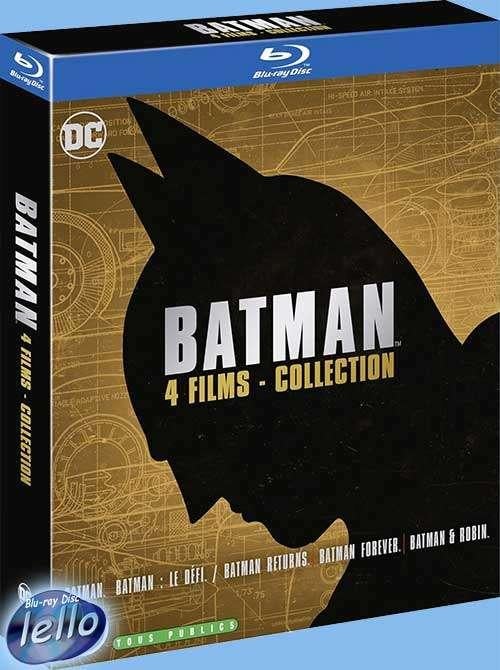 Blu-ray: Batman 1 - 4, Returns/Forever/and Robin, 4-disc NL, Cd's en Dvd's, Ophalen of Verzenden, Nieuw in verpakking, Actie, Boxset