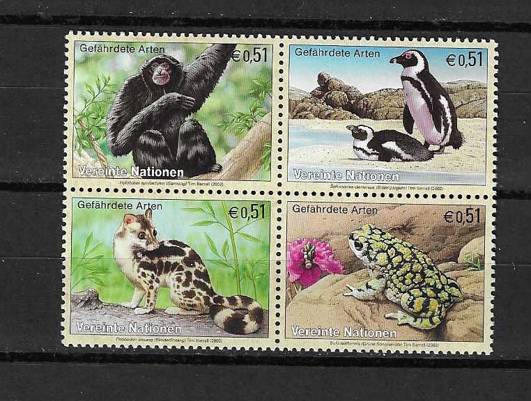 Ver. Naties bedreigde dieren blok pinguin aap kikker enz, Verzenden, Postfris, Dier of Natuur