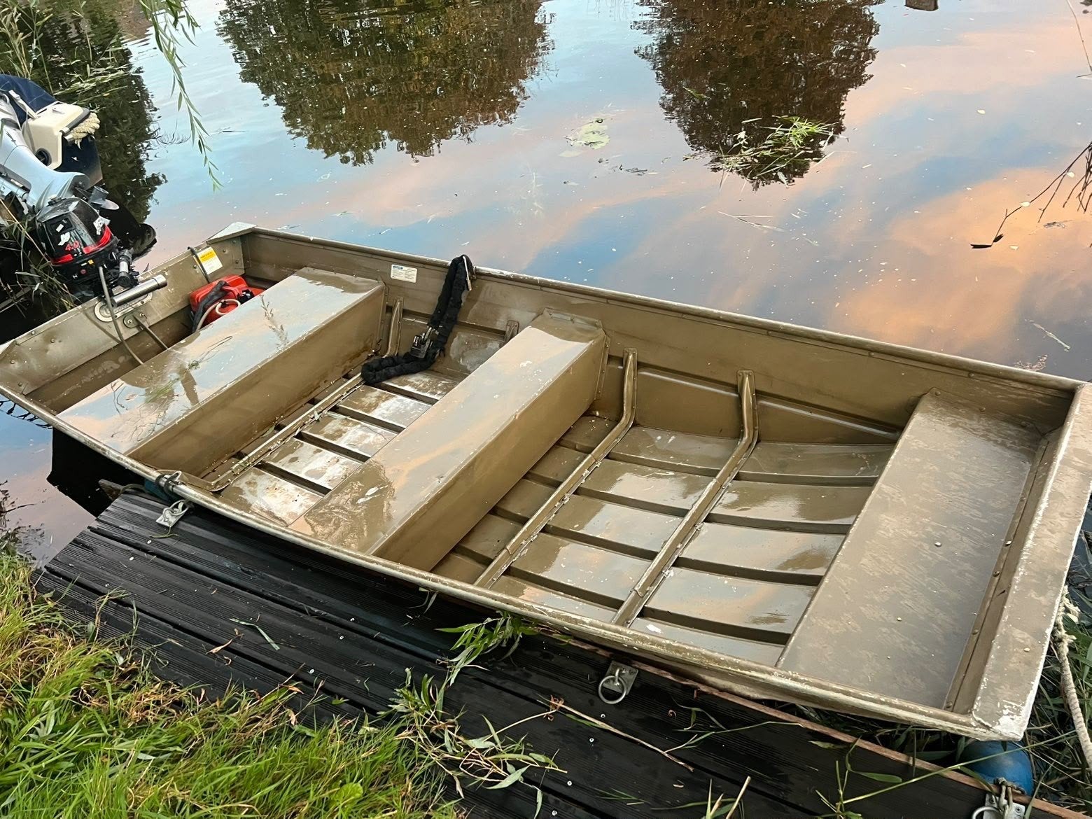 Aluminium visboot met 4.0 pk Mercury buitenboordmotor, Overige merken, Gebruikt, Buitenboordmotor, Aluminium