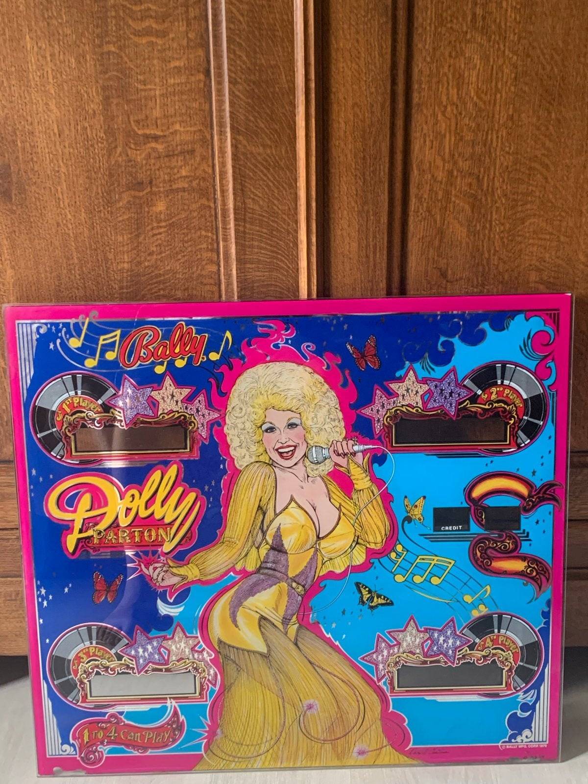 Bally Dolly Parton Flipperkast Backglass - Zo goed als nieuw, Verzamelen, Ophalen, Elektronisch, Bally, Onderdeel of Defecte kast