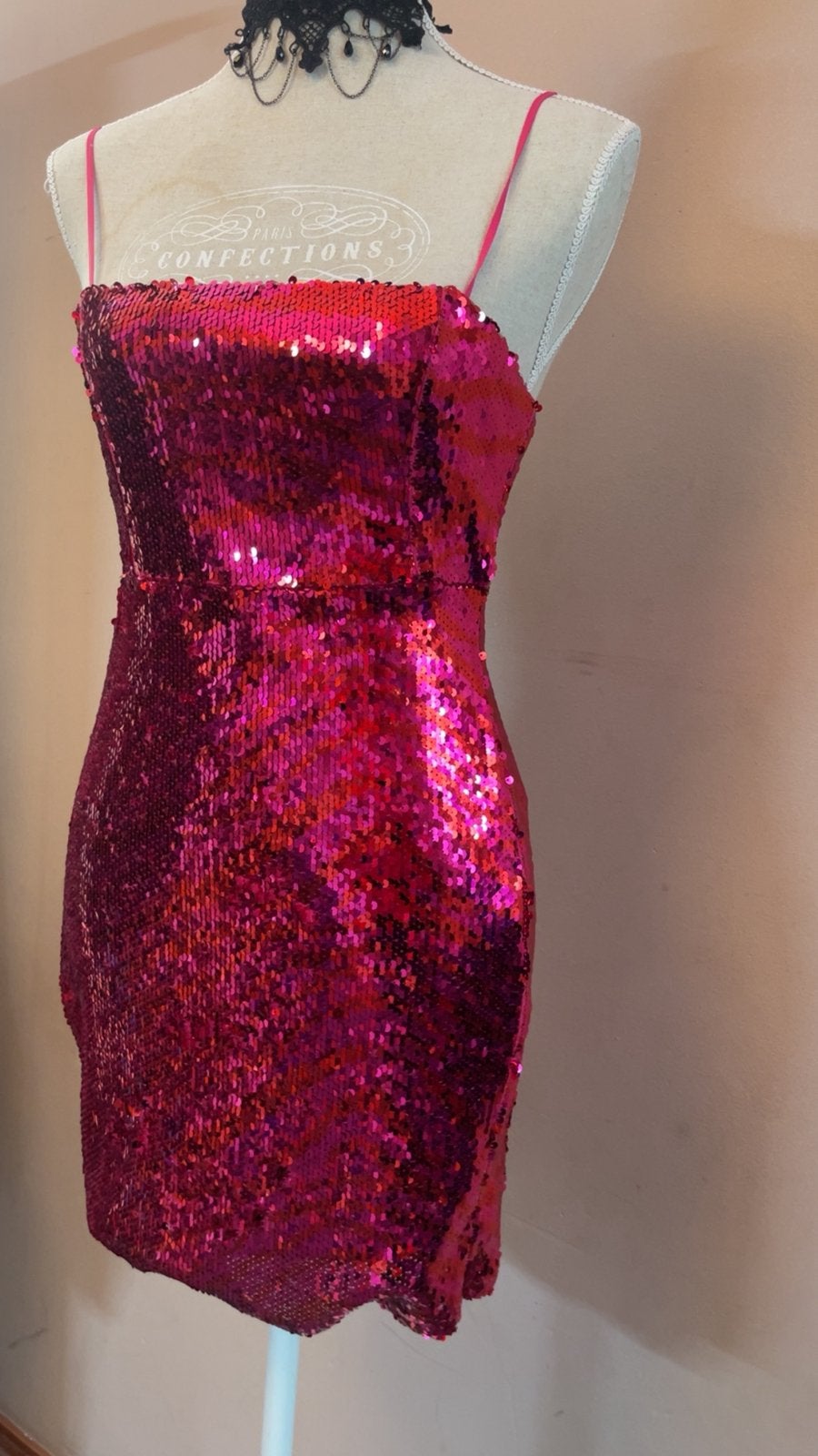 Zara pailletten jurk roze maat S, Ophalen, Nieuw, Roze, Maat 36 (S)
