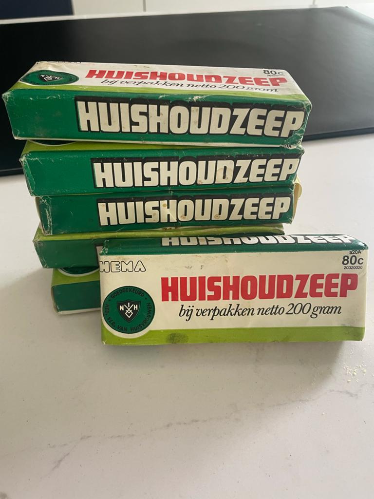 Vintage HEMA Huishoudzeep - 200 gram, Huis en Inrichting, Schoonmaakartikelen, Ophalen, Schoonmaakmiddel
