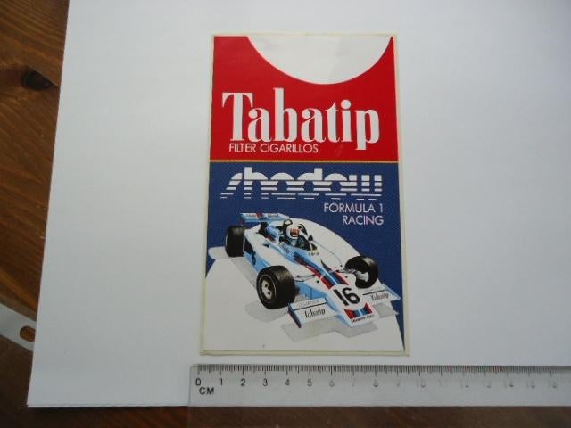 sticker oud SHADOW Tabatip Formule 1 F1 f-1 autosport race, Verzenden, Zo goed als nieuw, Bedrijf of Vereniging