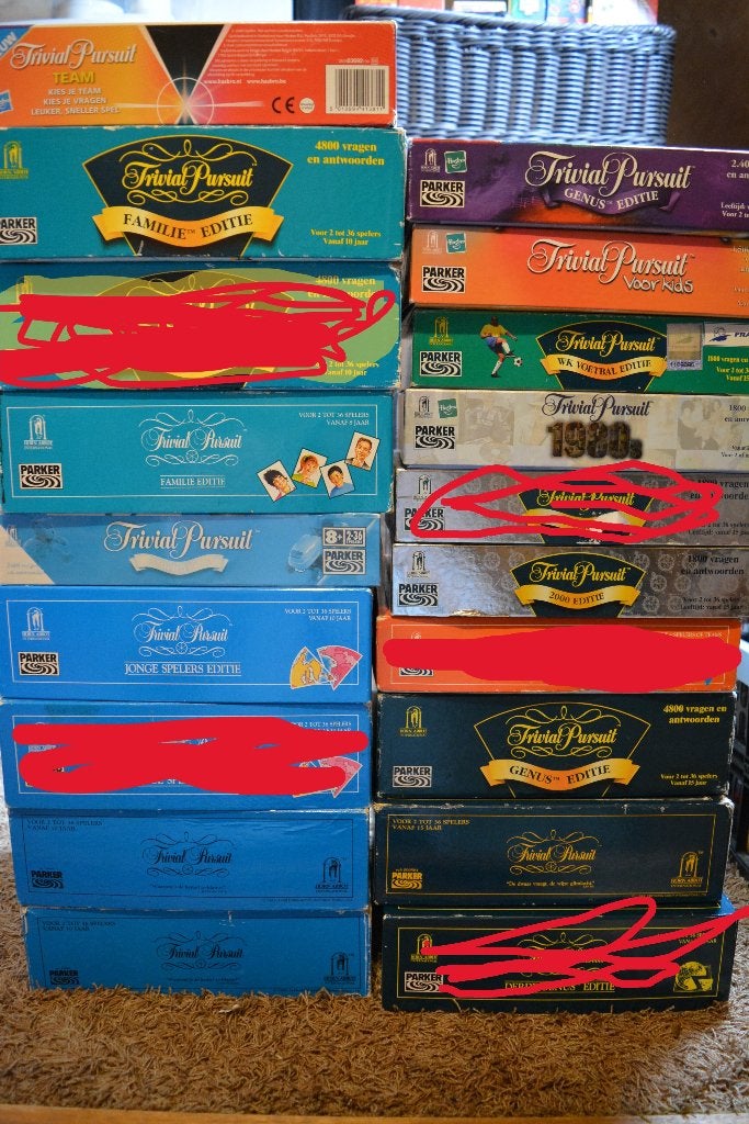 trivial pursuit (verschillende versies), Hobby en Vrije tijd, Gezelschapsspellen | Bordspellen, Ophalen of Verzenden, Gebruikt