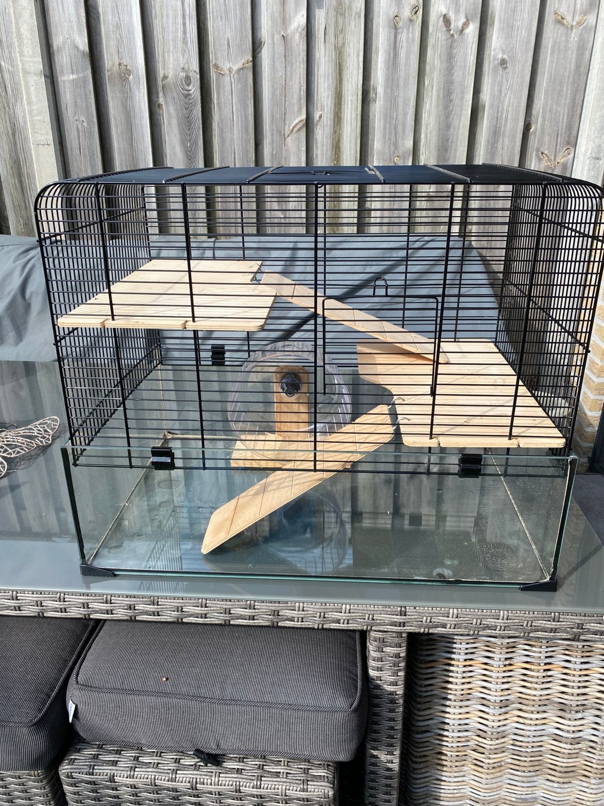 Hamster kooi verblijf glas, Dieren en Toebehoren, Kooi, Minder dan 75 cm, Zo goed als nieuw, Hamster