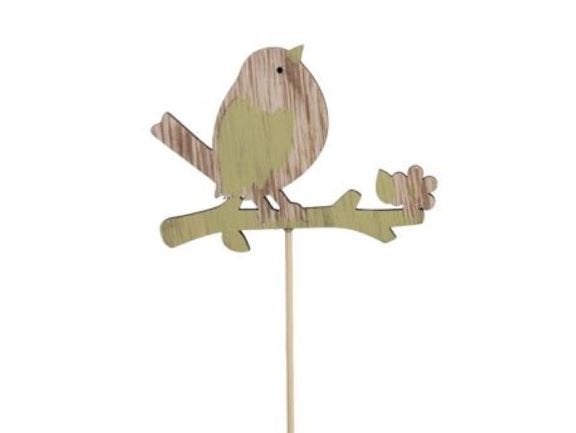 Houten vogel op stok p/st., Ophalen of Verzenden, Nieuw, Hout