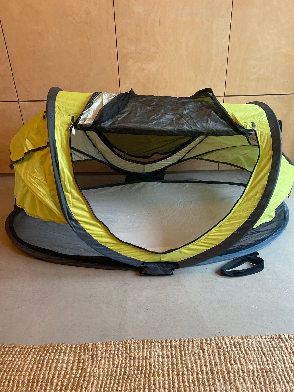 Deryan Peuter Luxe Reisbedje/Tentje - Geel, Caravans en Kamperen, Ophalen of Verzenden, Gebruikt, Tot en met 2