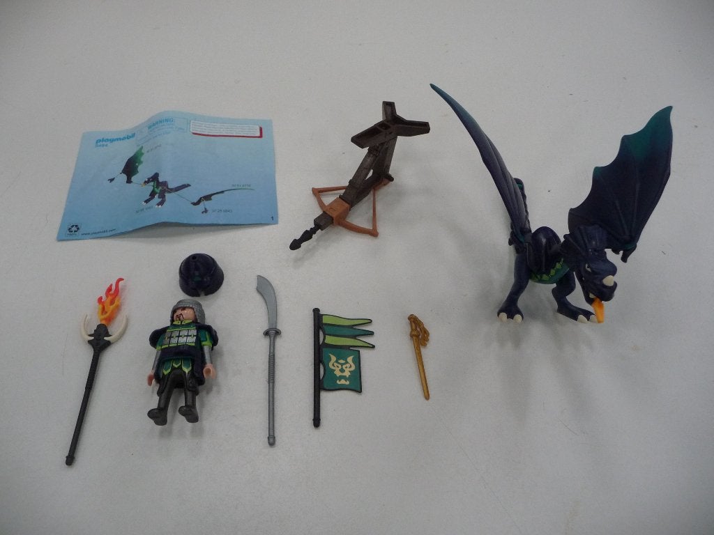 Playmobil 5484 Draak met krijger, Gebruikt, Complete set, Ophalen of Verzenden, Figuren