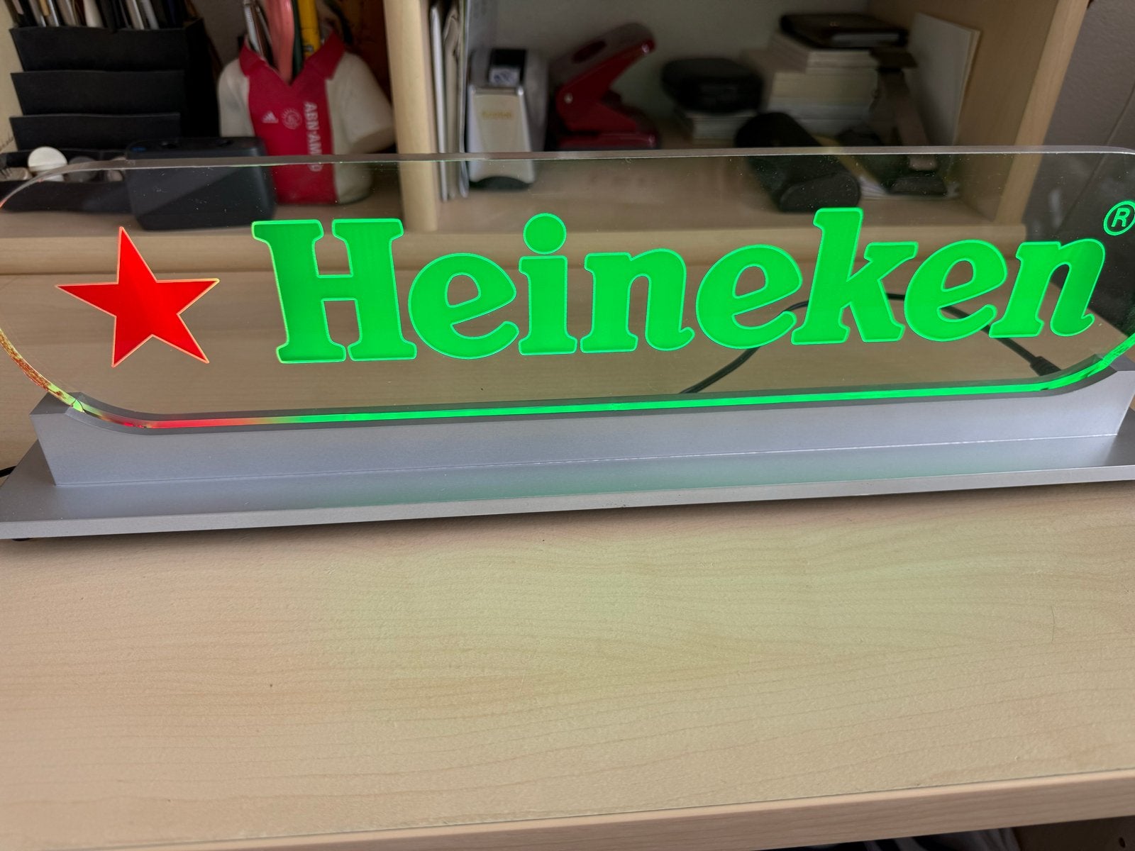 Heineken LED Lichtreclame - Perfect voor de bar of mancave, Ophalen, Groen, Kunststof, Zo goed als nieuw