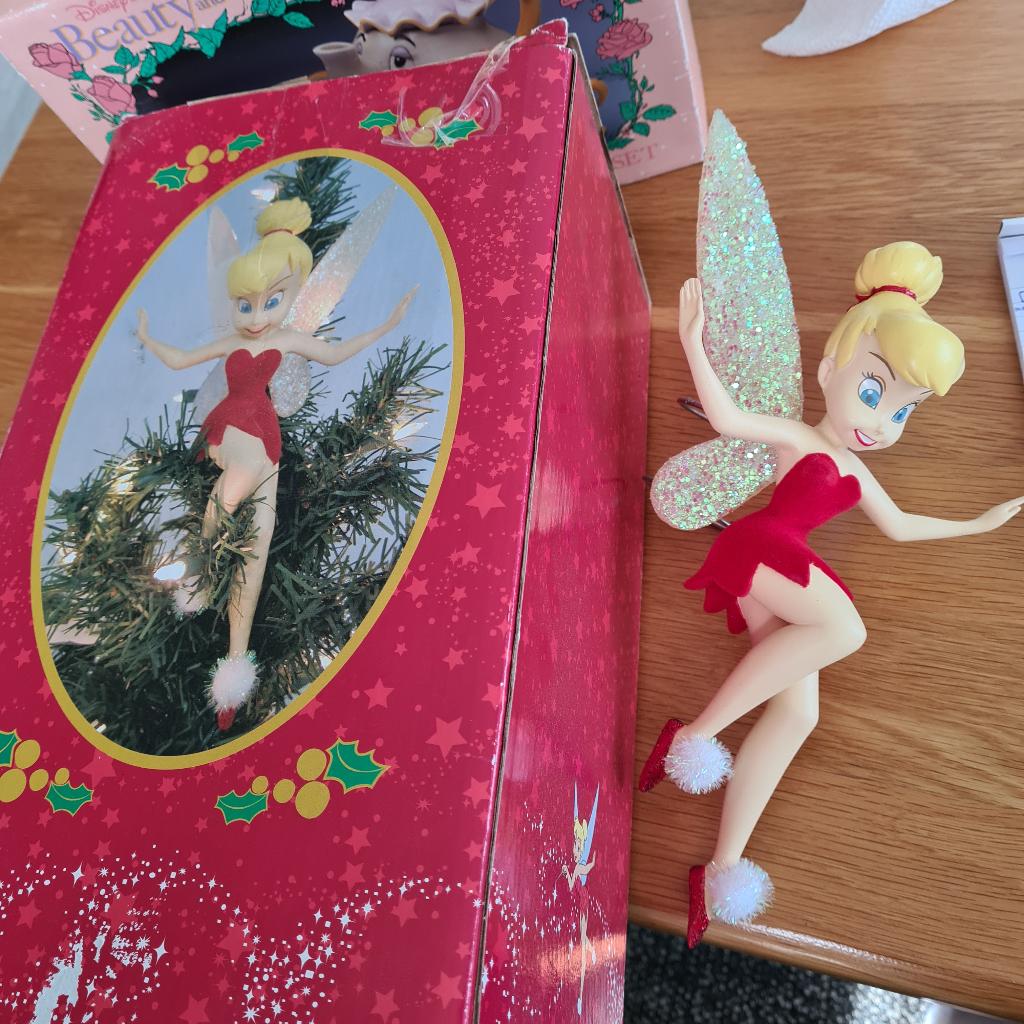 Disney Store Tinkerbell Kerstboompiek - Rood Jurkje, Ophalen, Zo goed als nieuw, Kleding of Textiel