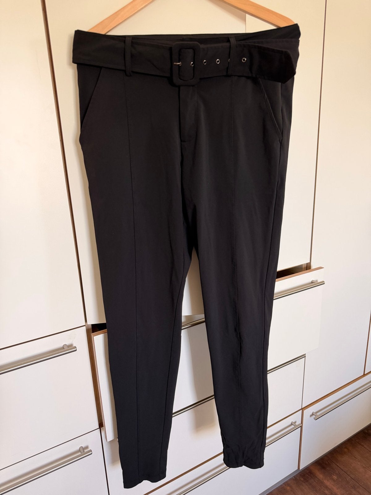Zwarte travelstof broek Mi Piace, Maat 38/40 (M), Zwart, Ophalen of Verzenden, Lang