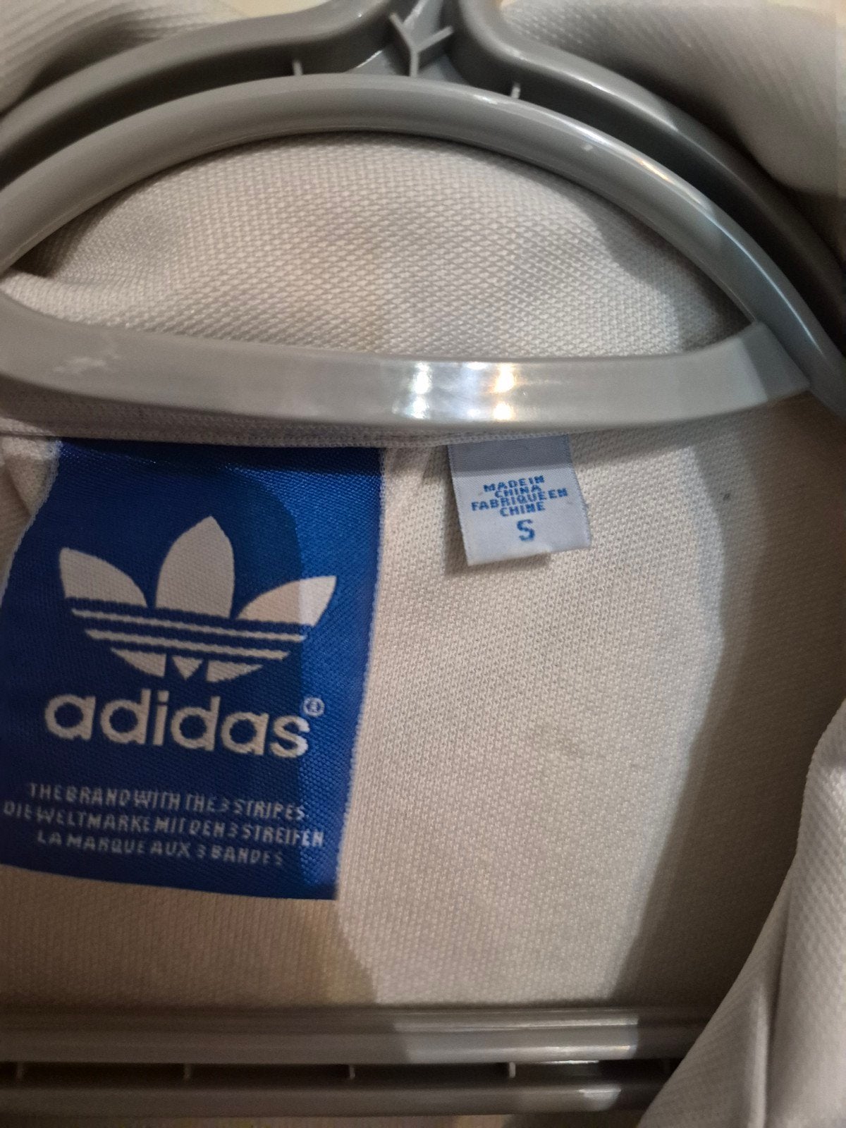 Adidas Originals Trainingsjack - Crème met Groene Strepen, Kleding | Heren, Ophalen, Wit, Zo goed als nieuw, Adidas