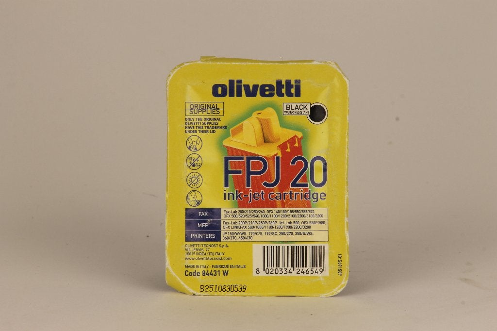 4x Olivetti FPJ 20 Zwarte Inkjet Cartridge - Origineel, Computers en Software, Ophalen of Verzenden, Nieuw, Cartridge, Olivetti