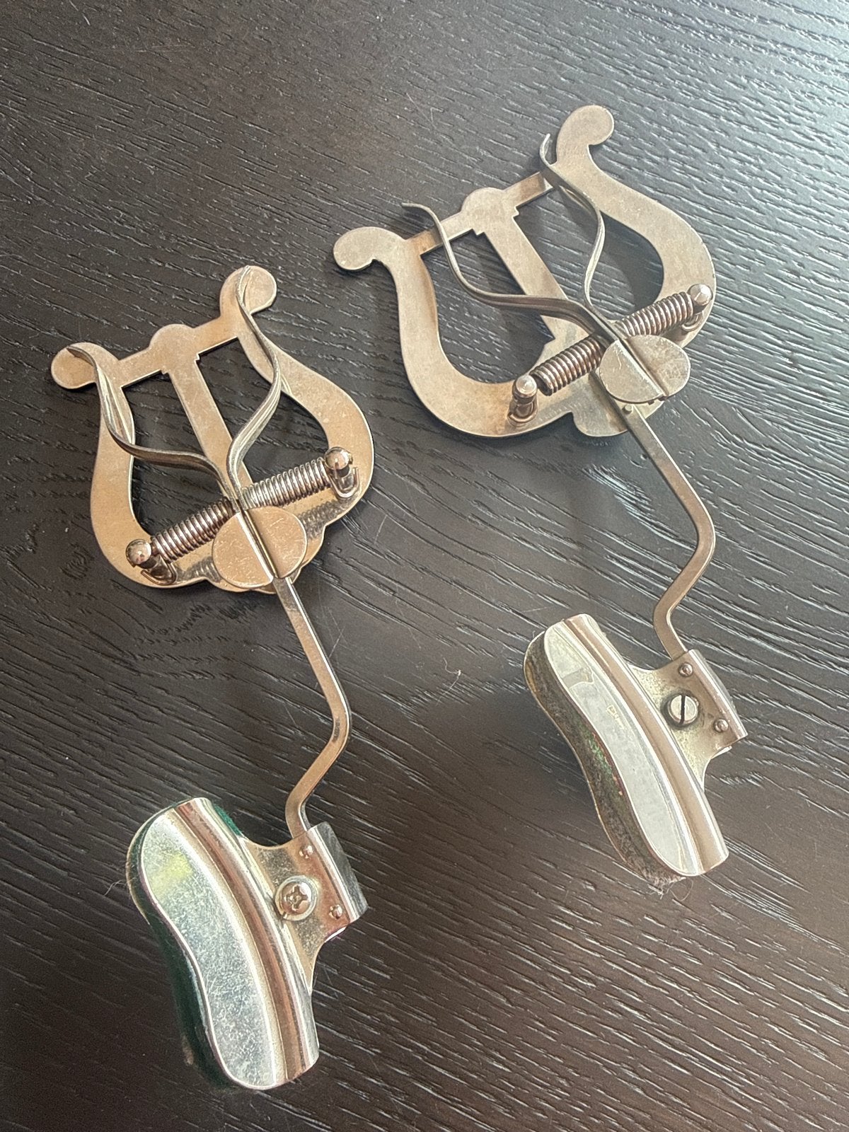 2x harpjes voor trombone, Ophalen of Verzenden, Gebruikt, Overige soorten