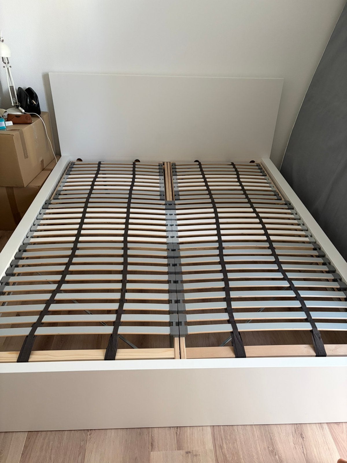 Bed IKEA MALM 160x200, Ophalen, Wit, Tweepersoons, Zo goed als nieuw