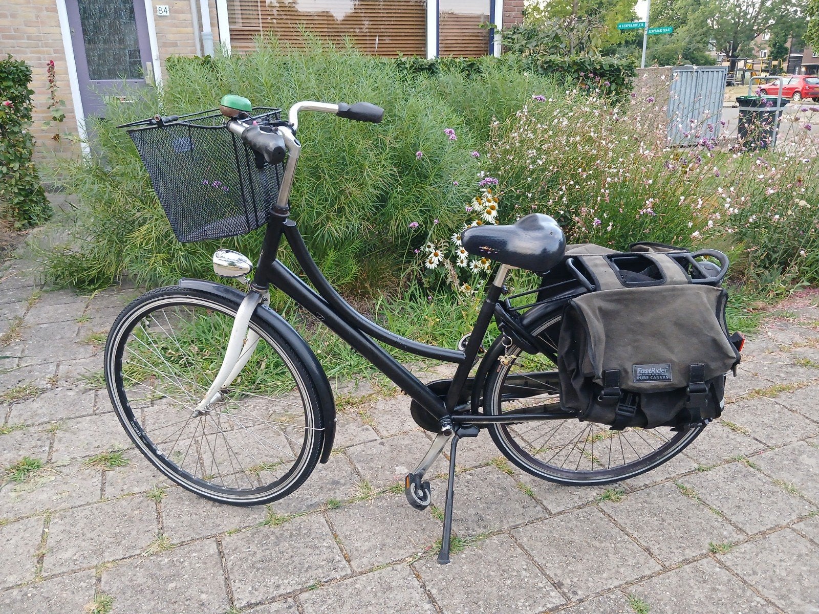 Damesfiets met mand en fietstassen, Overige merken, Terugtraprem, Ophalen of Verzenden, 53 tot 56 cm