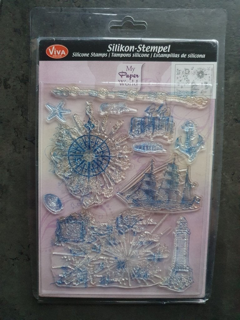 3 x Viva Decor Silikonen Stempelset, Hobby en Vrije tijd, Stempelen, Ophalen of Verzenden, Zo goed als nieuw, Clearstamp