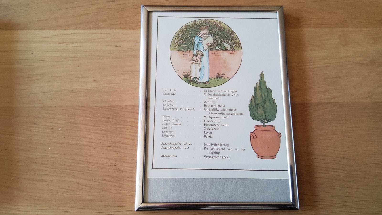 Oud retro zilver kleur fotolijstje gladde randen., Ophalen of Verzenden