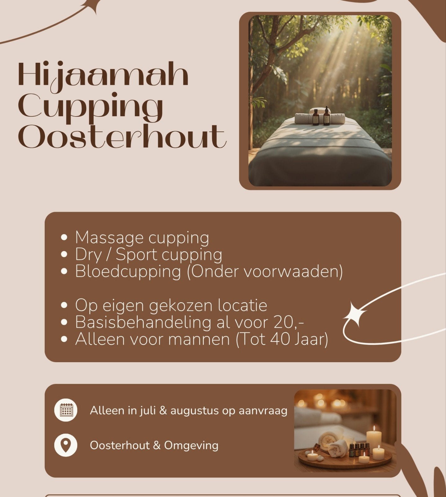 Mannen Hijaamah | Cupping behandeling, 33 - 40 uur, Overige niveaus, Overige vormen