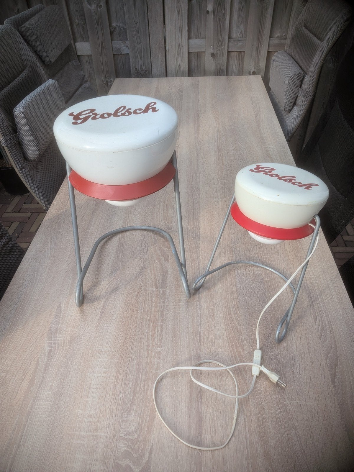 Grolsch lamp en kruk - Unieke set voor de verzamelaar, Ophalen of Verzenden