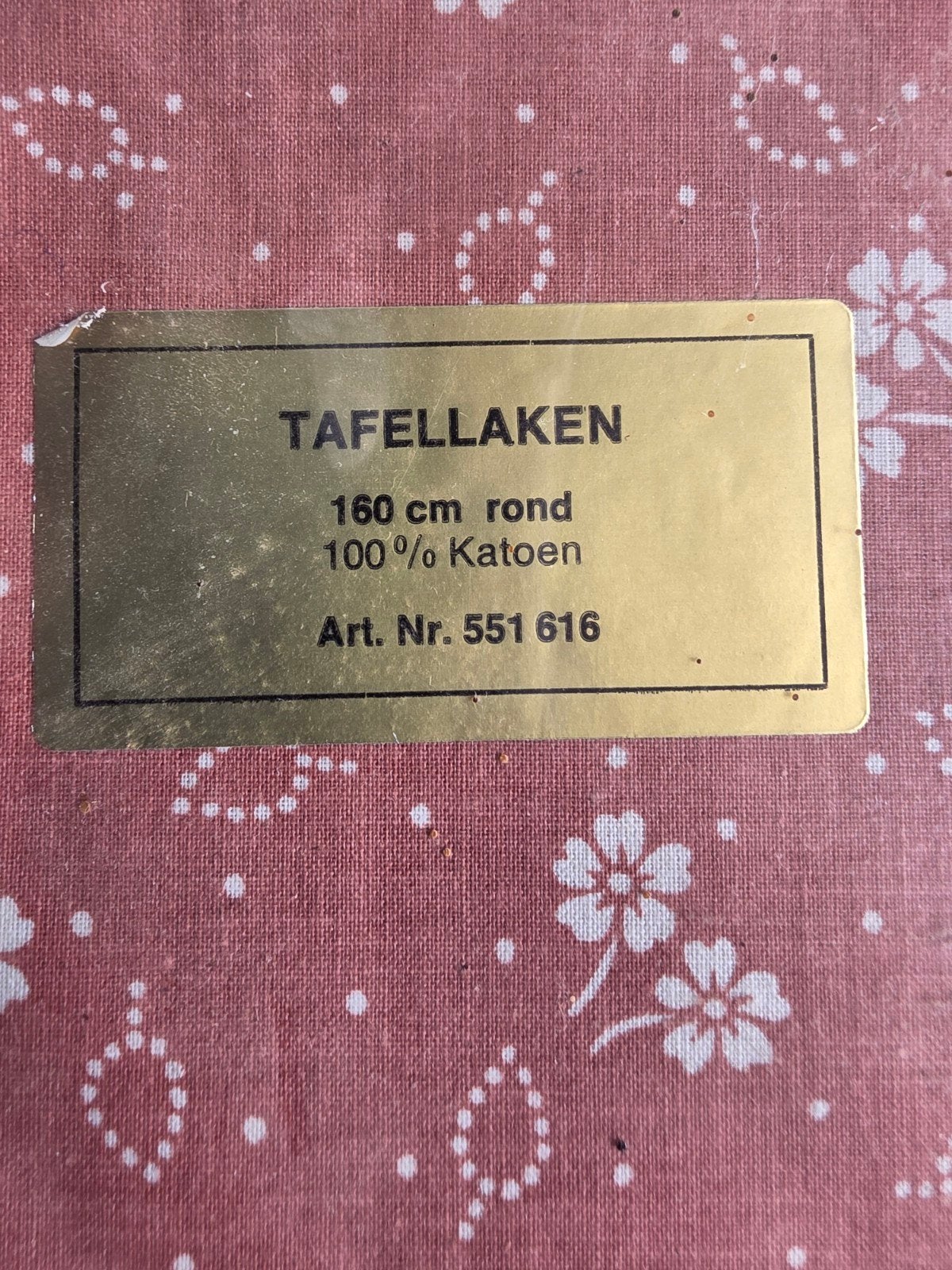 Rond rood tafelkleed 160 cm 100% katoen met bloemen, Rond, Nieuw, Ophalen of Verzenden, Katoen
