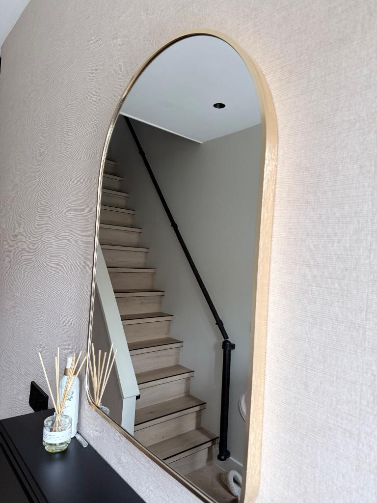 Wandspiegel, Huis en Inrichting, Woonaccessoires | Spiegels, Ophalen, Zo goed als nieuw, Minder dan 100 cm, Ovaal