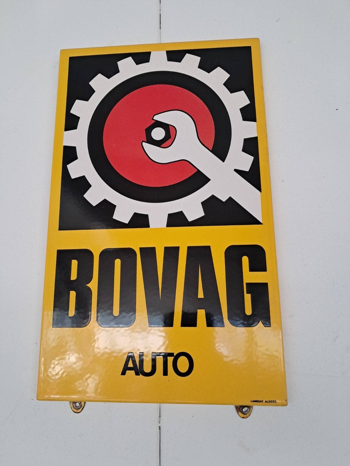 Vintage BOVAG Auto Reclamebord Emaille, Ophalen of Verzenden