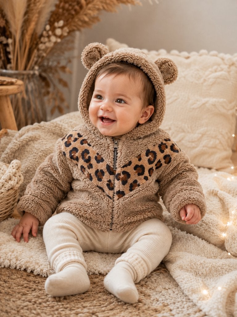 Hoodie Chicaprie bruin teddy maat 74-80 NIEUW, Kinderen en Baby's, Babykleding | Maat 74, SO, Nieuw, Info@juniorcompany.nl, Chicaprie