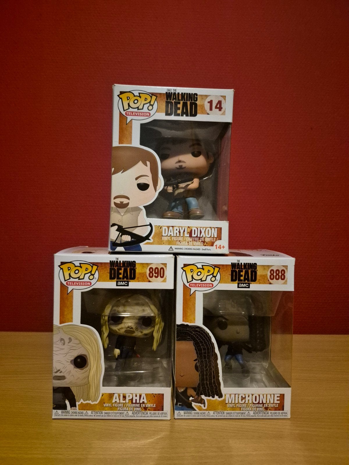 Funko Pop! Daryl #14, Michonne #888, Alpha #890 (TWD), Ophalen of Verzenden, Nieuw