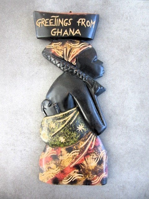 Houten muurhanger uit Ghana, Antiek en Kunst, Ophalen of Verzenden