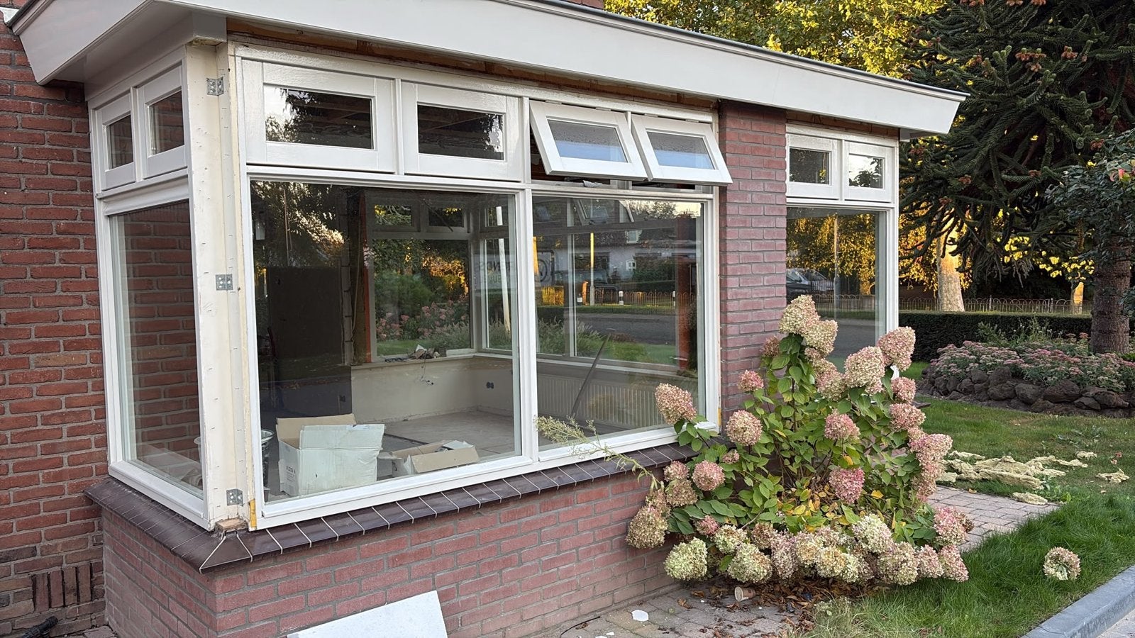 Dubbel houten kozijn, Ophalen, Gebruikt, 150 tot 225 cm, Inclusief glas