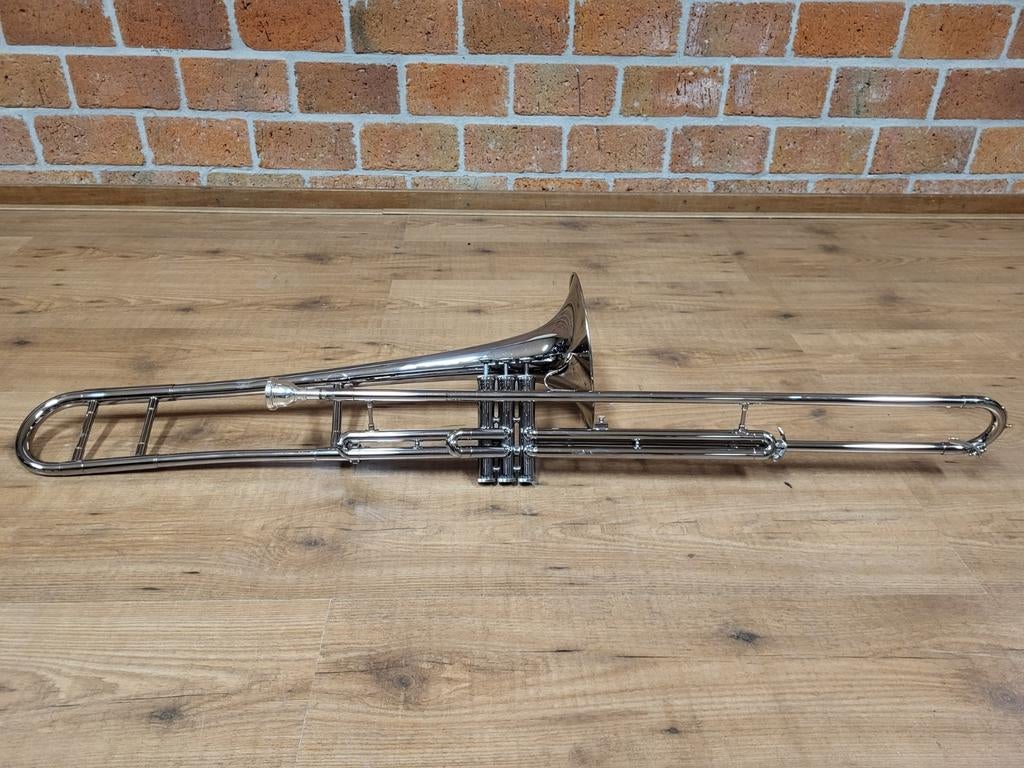 Ventieltrombone Bb Blessing Zilver - 14, Ophalen, Gebruikt, Tenor, Met koffer