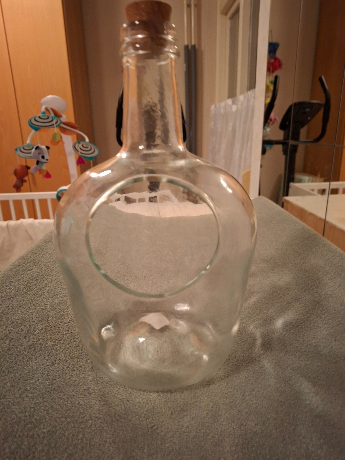 Glazen fles met kurk - Decoratief of voor terrarium, Ophalen of Verzenden, Zo goed als nieuw