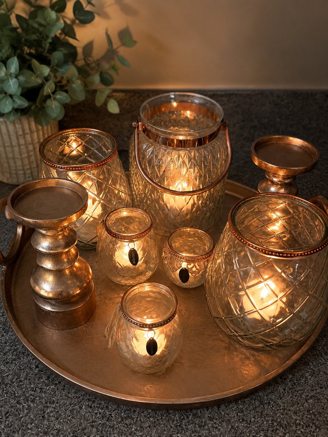 Riverdale Windlichtenser, Huis en Inrichting, Woonaccessoires | Kandelaars en Kaarsen, Ophalen, Metaal, Minder dan 25 cm