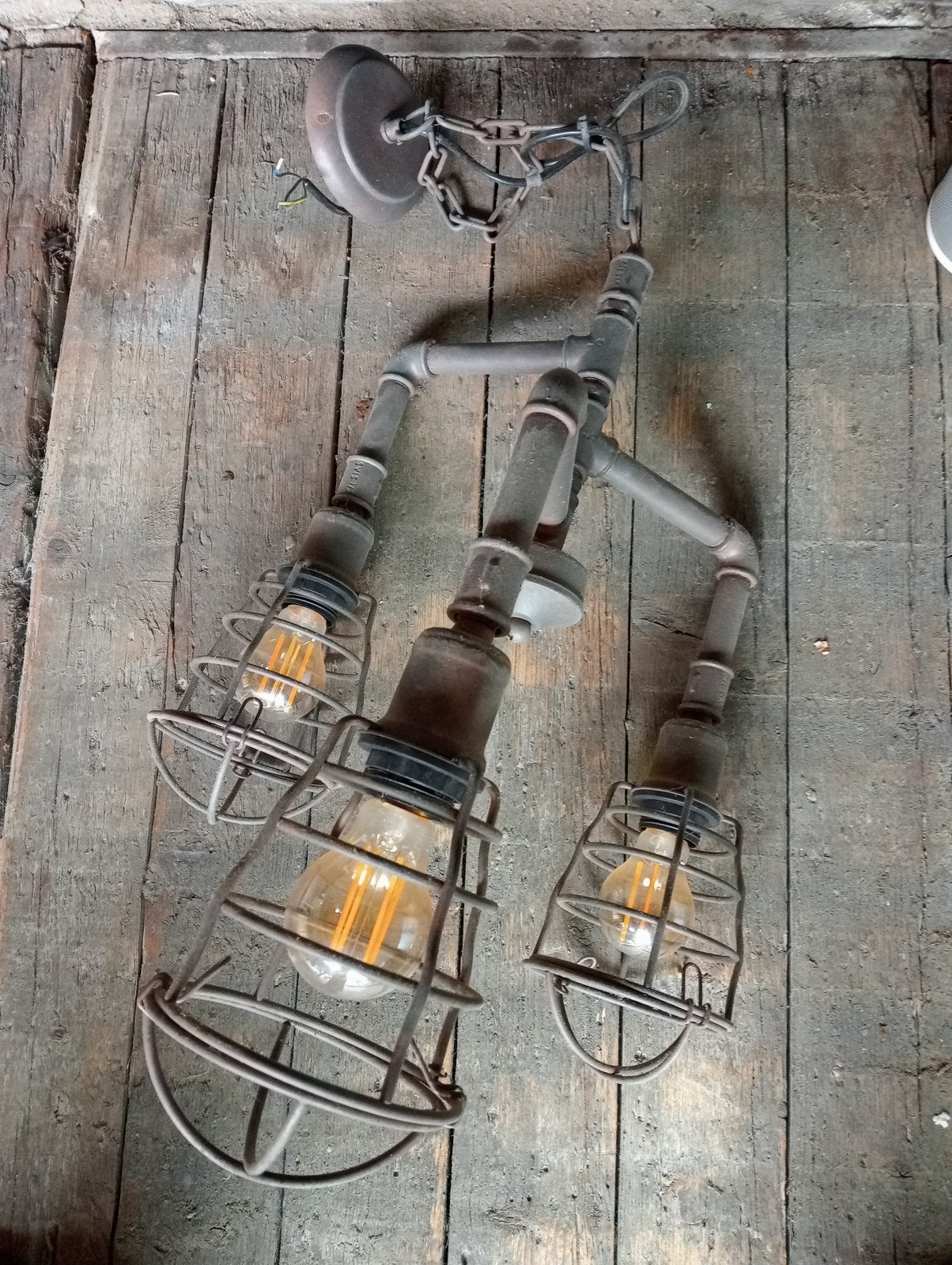 Lamp industrieel hanglamp, Ophalen of Verzenden, Gebruikt, Metaal