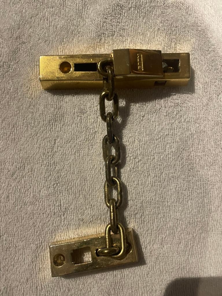 Gouden Deurketting - Veiligheidsslot, Doe-het-zelf en Verbouw, Hang- en Sluitwerk, Ophalen of Verzenden, Gebruikt, Koper of Messing