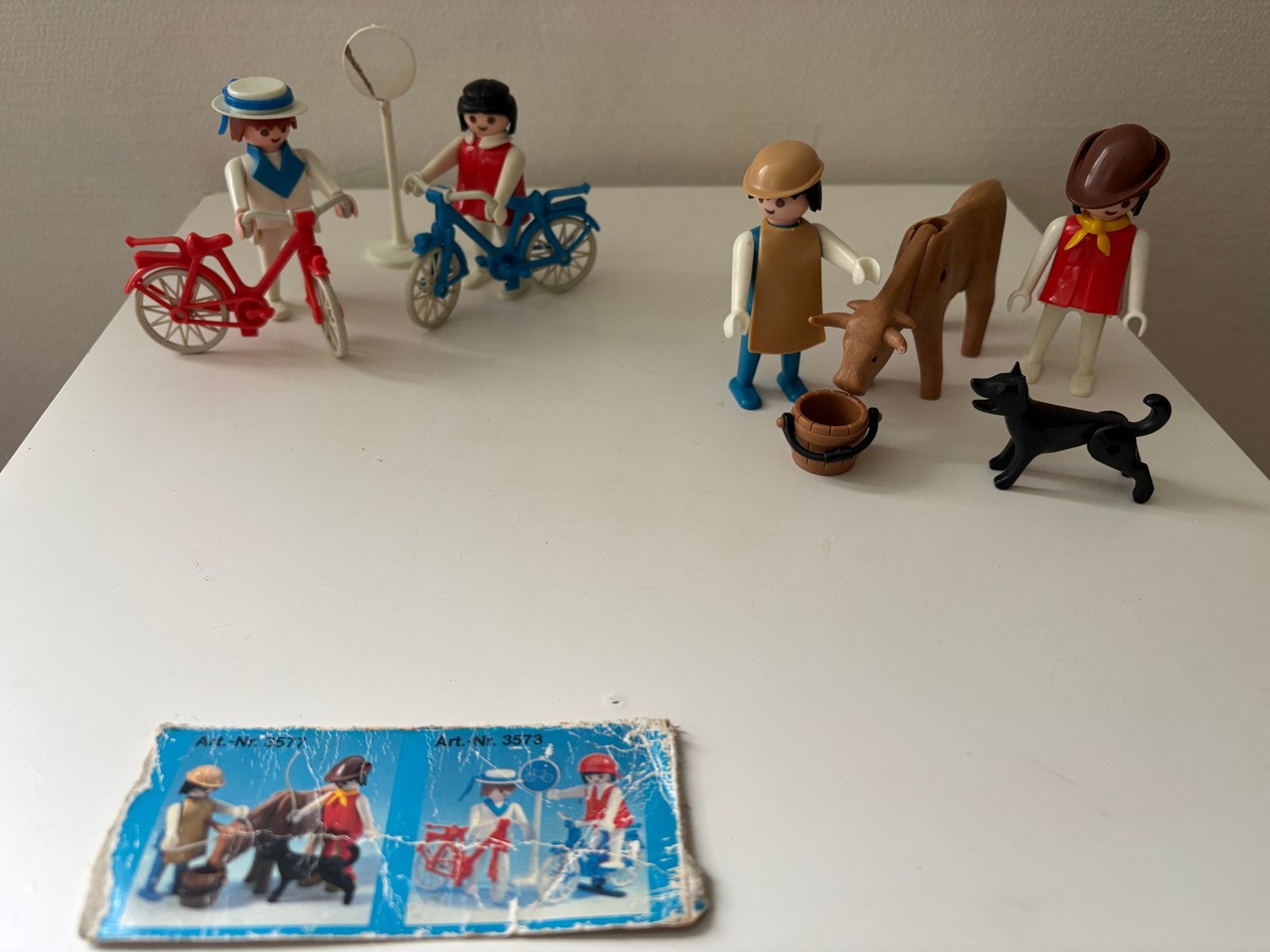 Vintage Playmobil sets: Boerderij en Fietsers (3577 & 3573), Ophalen of Verzenden, Gebruikt, Jongen of Meisje