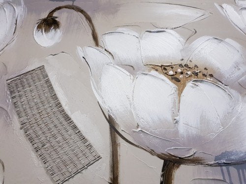 Schilderij, bloemen op doek, sepia kleuren, nieuwstaat, Ophalen of Verzenden, 'T Olde Gre-j, Info@toldegrej.nl, Endepoelstraat 20f Didam